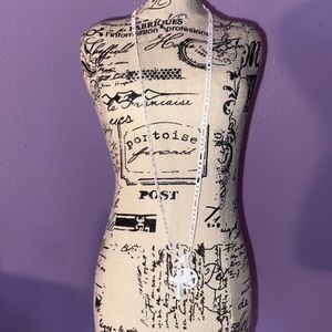 White enamel cross angel chain